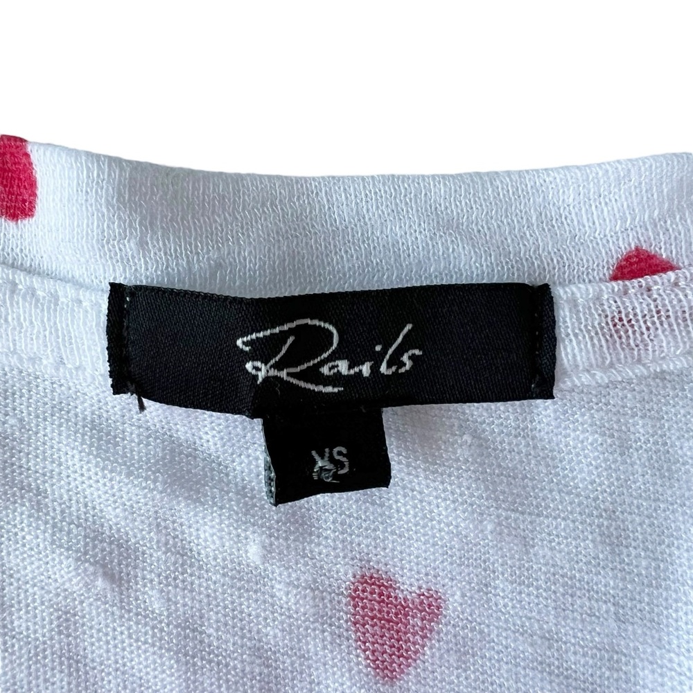 Rails Cara Linen Heart Print Tee | Xs - image 8